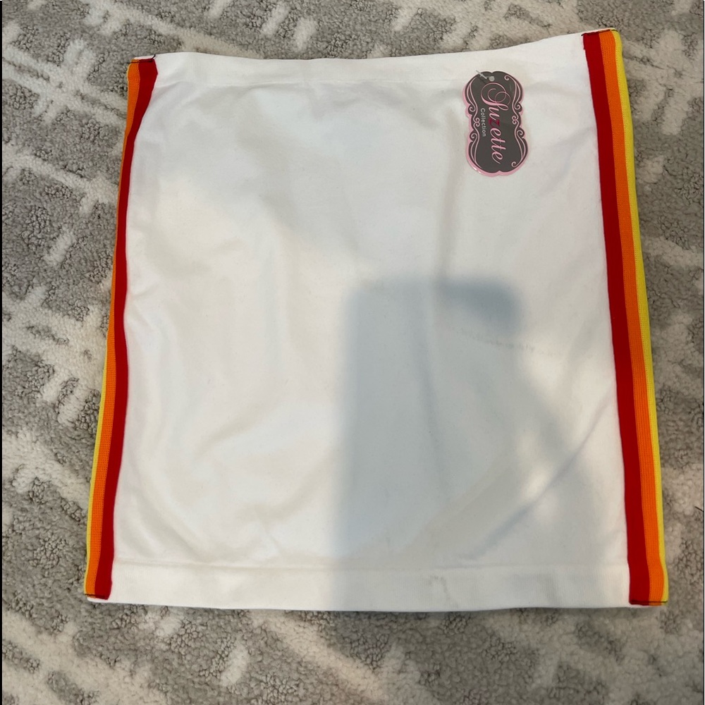 New Tube Top white with rainbow sides